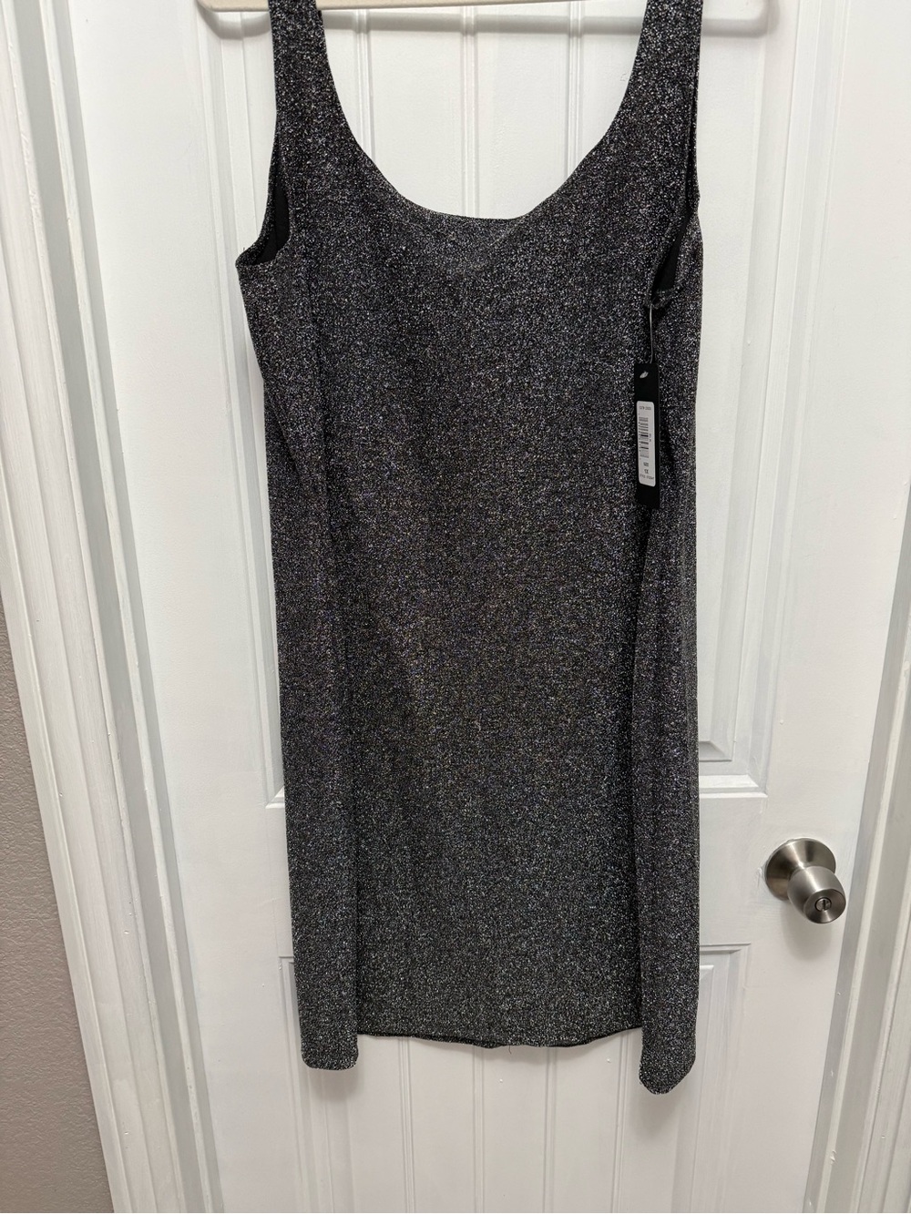 NWT Bebe Black Glitter Tank Mini Dress Stretch Women’s Plus 1X (25-2)